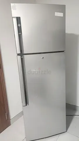 Silver double-door refrigerator - perfect working condition