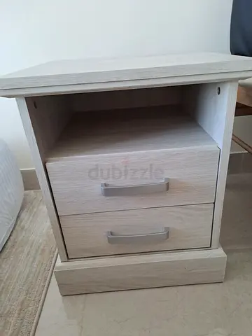 Modern Light Oak Two Drawer Nightstand