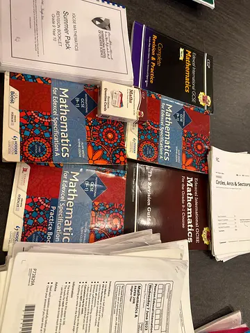 Collection of Edexcel IGCSE/International GCSE Mathematics textbooks and revision guides