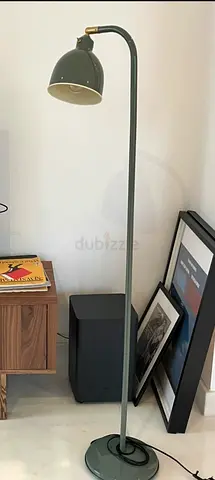 Green/brass floor lamp