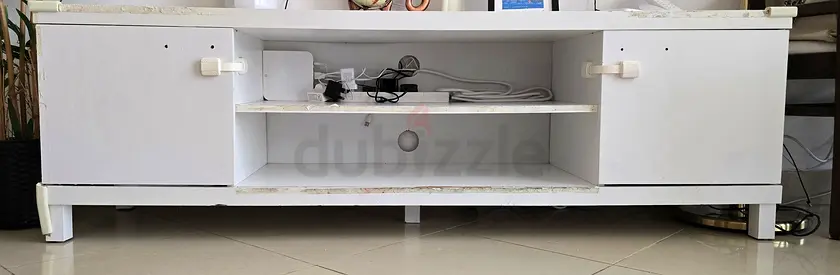 White TV Cabinet / Entertainment Unit - Used for sale at a very affordable price