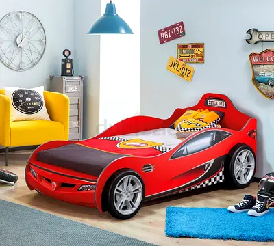 Used Twin Size Bed Frame for Boys | Cilek Race Cup Carbed Red