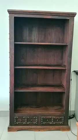 Solid Wood Tall Bookcase with Drawers / Arabian - Omani Style