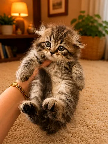 4 Fluffy Scottish Fold tabby kittens looking for loving homes