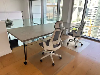 Set of Office Table with 2 chairs - table 335x119x75cm
