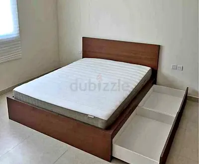 Malam double size bed 140/200cm bed with 2 storage drawers underneath and Ikea mattress is available