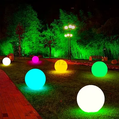 Set of Outdoor LED Light Spheres — Color-Changing Garden Lamps