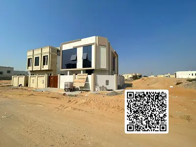فيلا جديدة أول ساكن للإيجار في الياسمين عجمان، زاوية شارعين خلف الحديقة مباشرة، 5 غرف نوم، مجلس وصالة عائلية، تشطيب سوبر لوكس، مساحة 3200 قدم، موقع مم