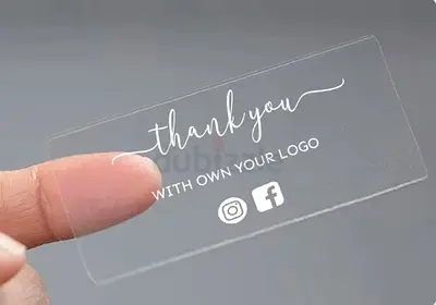 Clear Acrylic Thank You / Logo Display Card (Small Transparent Plaque)