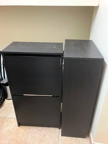 2 IKEA Black-Brown Shoe Cabinets