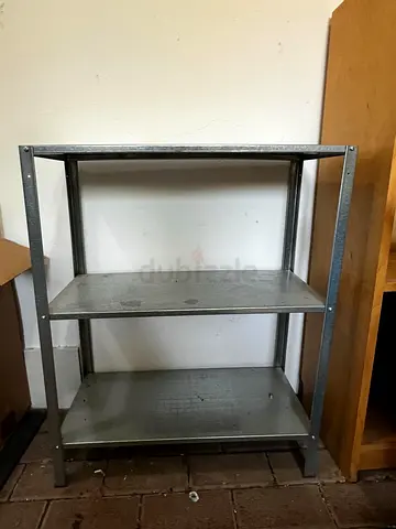 Sturdy 3-Tier Galvanized Metal Storage Shelf