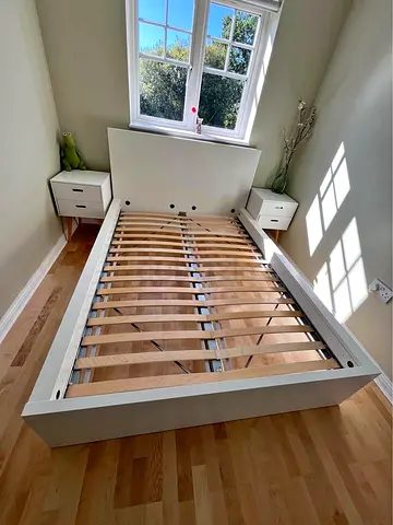 IKEA White MALM Double Storage Bed with IKEA Mattress 140 x 200 cm