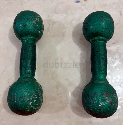 Pair of  5 kg small cast-iron dumbbells (2 pieces)