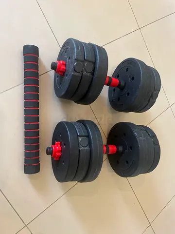 Adjustable Dumbbell and Barbell Set (Pair + Connector Rod) - Used