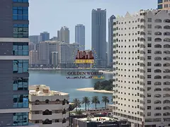 English: Spacious 3BR with 2 Balconies, Free AC &amp; Parking – AED 70K