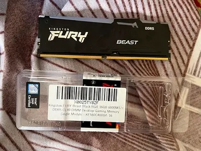 Kingston FURY Beast 16GB DDR5 6000MHz Desktop RAM (Single Module)