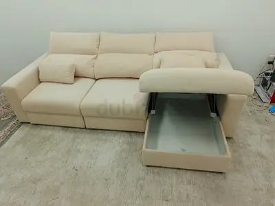 Eskilstuna ikea lshape sofabed with storage space beige color