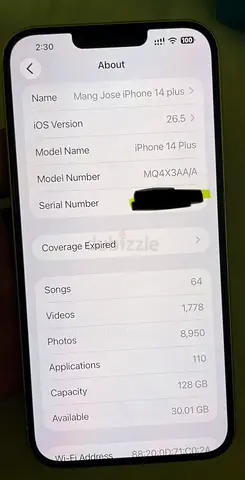 Apple Iphone 14 Plus 128gb White Color