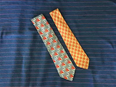 2 Original Vintage CHRISTIAN DIOR (PARIS) Classic Silk Ties