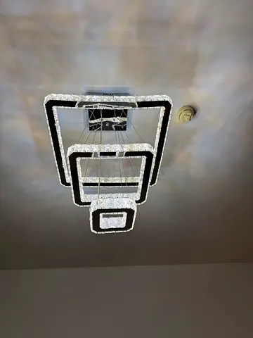 Modern LED Geometric Ceiling Light Chandelier - 3-Tier Square Design