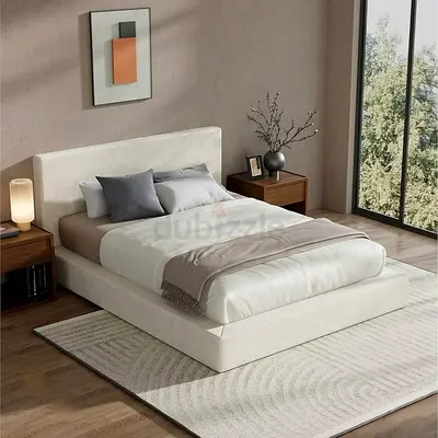 Low Platform Upholstered Bed Frame with Headboard - Full size