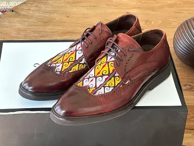 Brown Leather Brogue Dress Shoes — Men’s Size