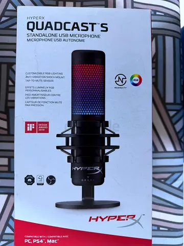 HyperX QuadCast S RGB USB Microphone – White – Used