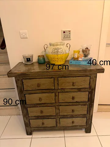 Solid Wood Rustic Chest of Drawers / Sideboard - 8 Drawers, 97x90x40 cm