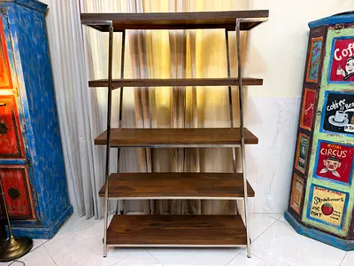 Marina home steel and wooden book shelf 120x36 height 180 cm