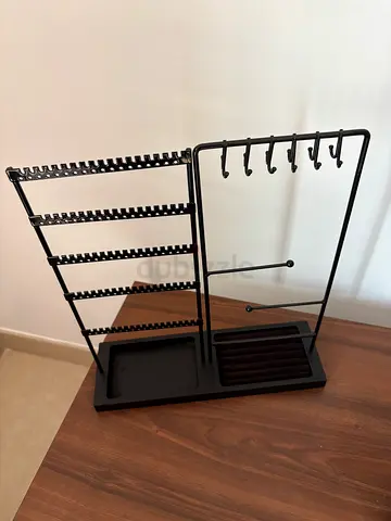 Black Jewelry Stand Organizer for Necklaces and Earrings