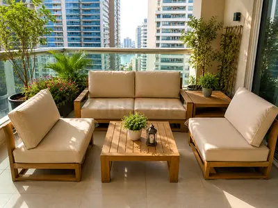 Brand New Outdoor Patio Sofa Set (5 Seater) with Coffee  Side Table – Unused