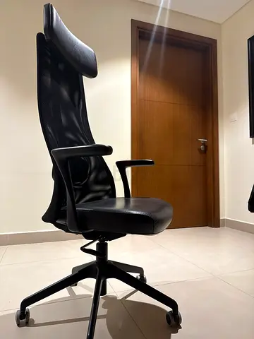 IKEA JÄRVFJÄLLET leather Black Ergonomic High-Back Office Chair