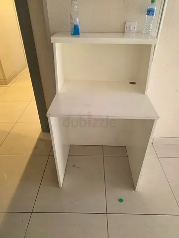 Simple white bedside table / nightstand - good condition