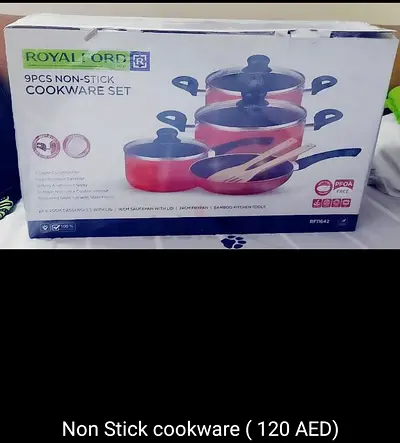 9-piece Royalford Non-Stick Cookware Set - Used, Good Condition
