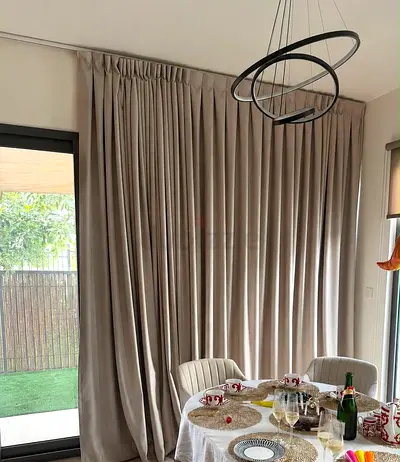 Modern Floor to Ceiling Beige Curtains