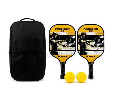 Wish Precision 22 Pickleball Paddle Set – 2 Fiberglass Paddles with PP Honeycomb - Brand New