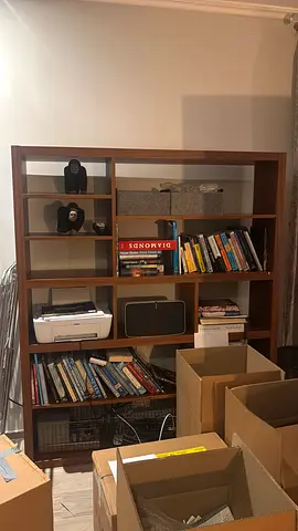 Solid Wood 5-Shelf Bookcase / Display Cabinet - Good Condition