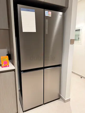 Haier 4-Door Bottom-Freezer Refrigerator - Grey, Good Condition