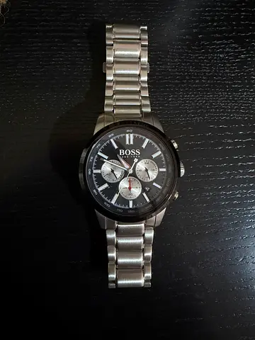 Hugo Boss mens stainless steel chronograph  watch - working condition - no scratch