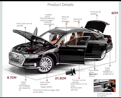 Diecast Audi A6 Model Car with Opening Doors, Hood  Trunk (1:24)