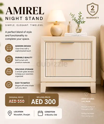 AMIREL NIGHT STAND-4 MONTHS OLD