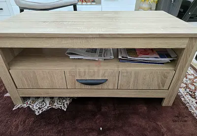 Oak-effect TV Stand Coffee Table with Drawer