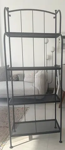 IKEA LÄCKÖ 4-Tier Shelf Unit — Black/Grey Metal
