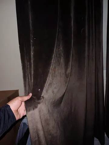 3 sets of Dark brown velvet blackout curtains - pair