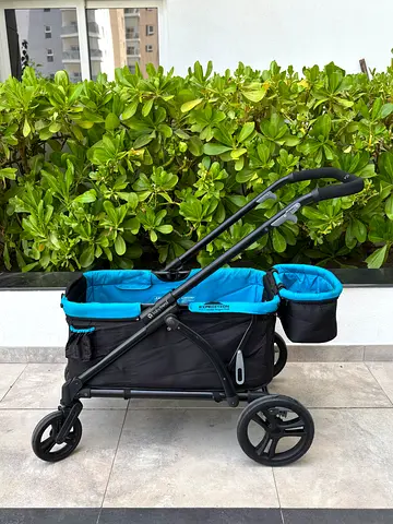 Double Bassinet Stroller / Twin Pram with Cup Holder — Good Condition