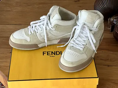Fendi high-top sneakers in off-white - used, good condition