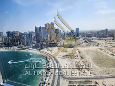 FRONT-ROW COASTAL LUXURY! Pristine 1 Bedroom + Hall for Rent in Al Mamzar – Sharjah! 💥 100% DIRECT FULL SEA VIEW & BALCONY – Elite Waterfront Livin