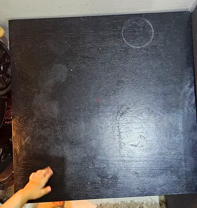 Black Wooden Square Side Table