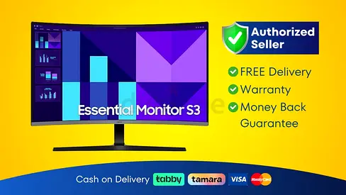 Samsung 32 inch Essential S3 Curved Full HD Monitor - 100Hz - Brand New - Warranty - Free Delivery