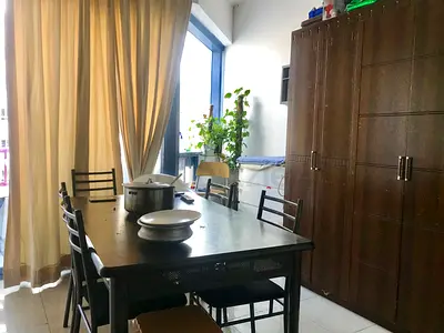 AED 750 bedspace, total 3 Single bed in room, Dining Hall, TV+Kerala mess